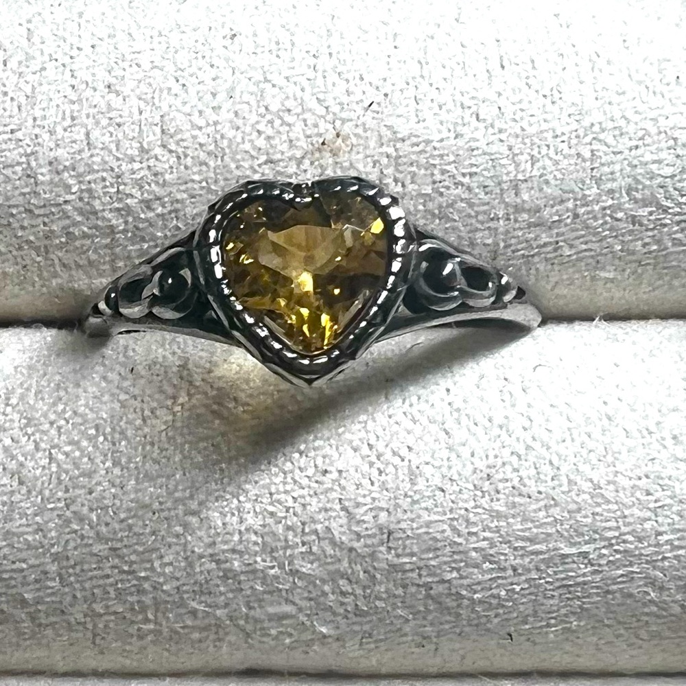 Citrine heart ring